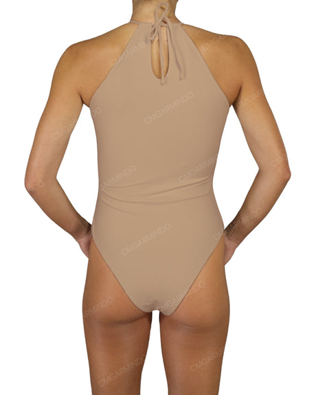 High Neck Halter Tie One Piece