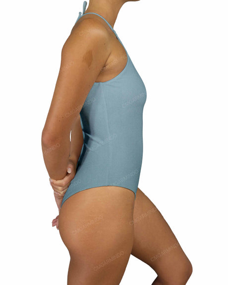 High Neck Halter Tie One Piece