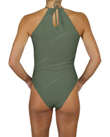 High Neck Halter Tie One Piece