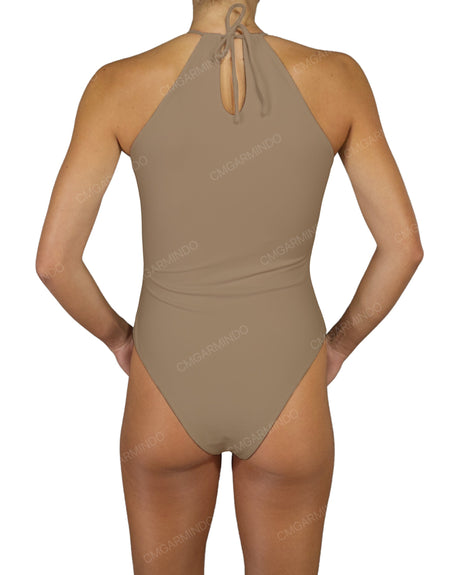 High Neck Halter Tie One Piece