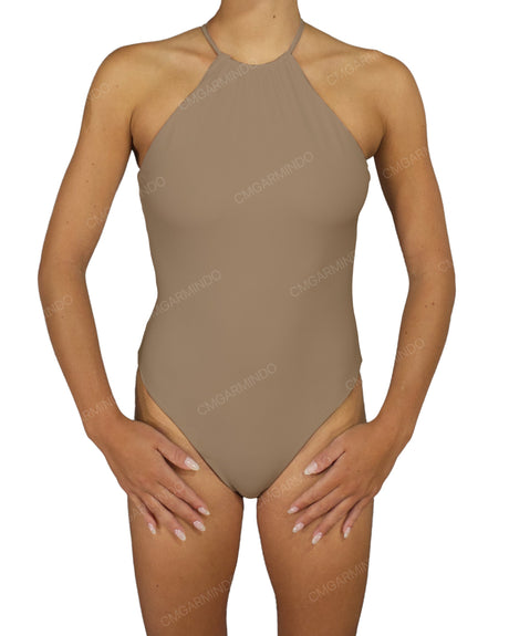 High Neck Halter Tie One Piece