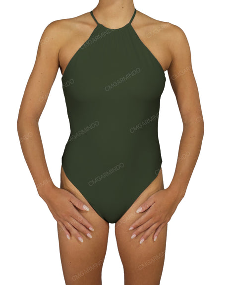 High Neck Halter Tie One Piece