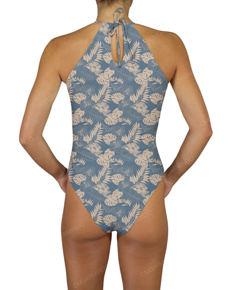 High Neck Halter Tie One Piece