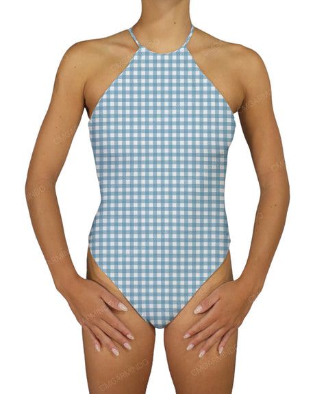 High Neck Halter Tie One Piece