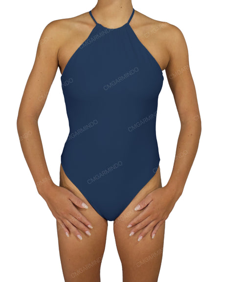 High Neck Halter Tie One Piece