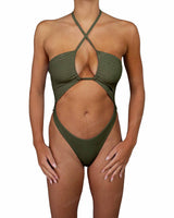 Front Gather Cut Out One Piece