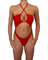 Front Gather Cut Out One Piece