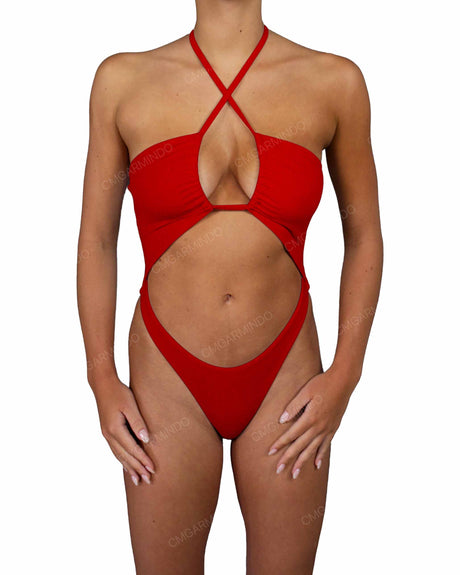 Front Gather Cut Out One Piece