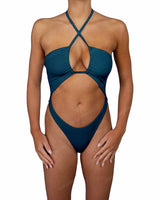 Front Gather Cut Out One Piece