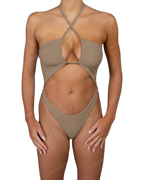 Front Gather Cut Out One Piece