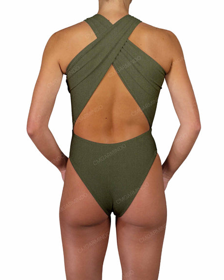 V-Halter Cut Out One Piece