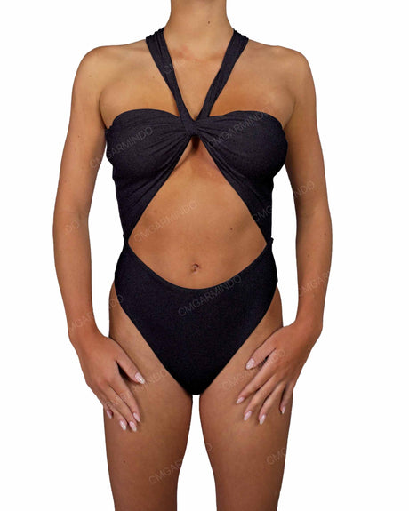 V-Halter Cut Out One Piece