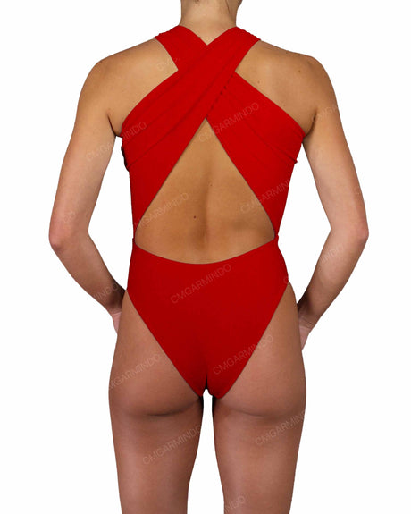 V-Halter Cut Out One Piece