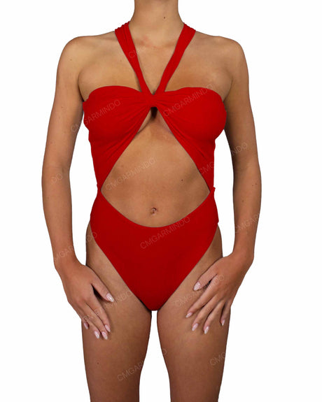 V-Halter Cut Out One Piece