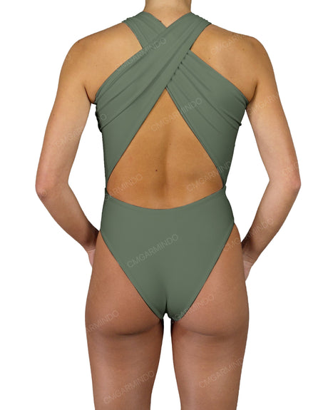 V-Halter Cut Out One Piece