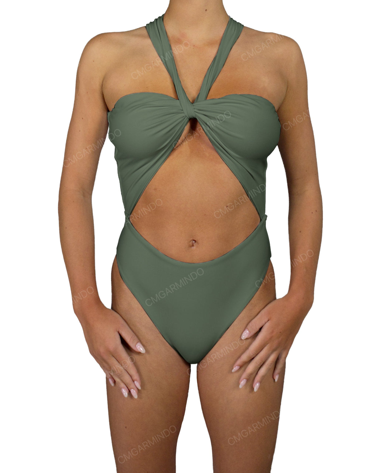 V-Halter Cut Out One Piece