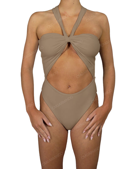 V-Halter Cut Out One Piece