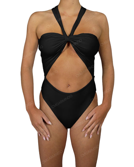 V-Halter Cut Out One Piece