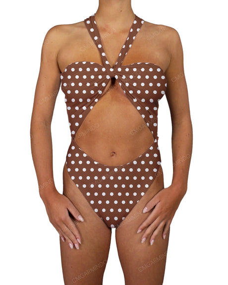 V-Halter Cut Out One Piece