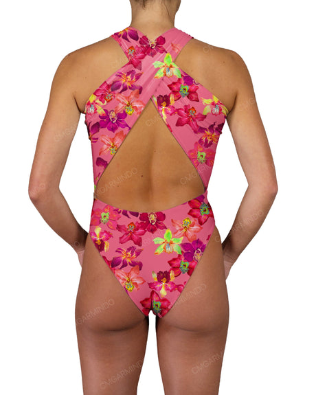 V-Halter Cut Out One Piece