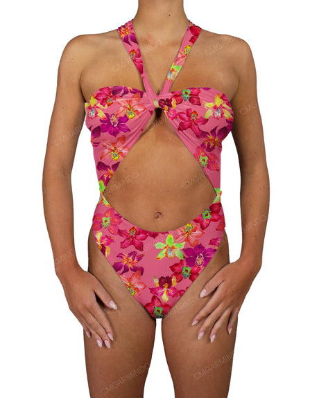 V-Halter Cut Out One Piece