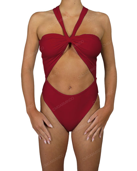 V-Halter Cut Out One Piece