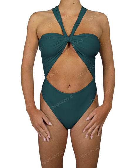 V-Halter Cut Out One Piece