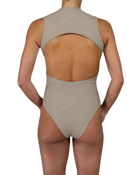Sleeveless Cut Out Back One Piece