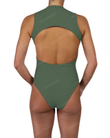 Sleeveless Cut Out Back One Piece