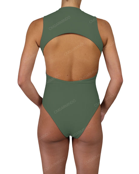 Sleeveless Cut Out Back One Piece