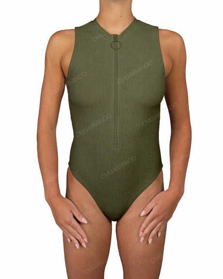 Sleeveless Cut Out Back One Piece