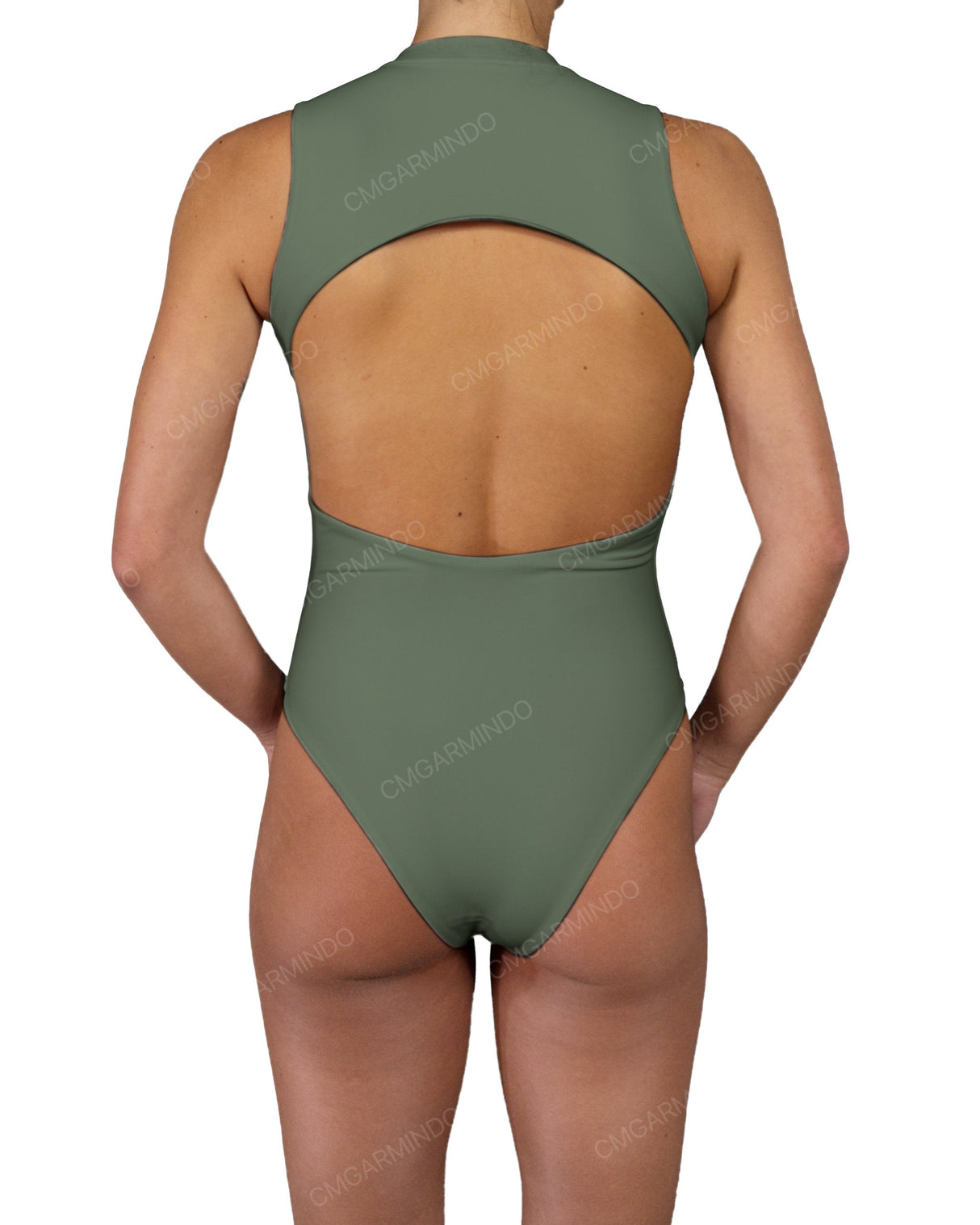 Sleeveless Cut Out Back One Piece