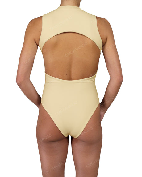 Sleeveless Cut Out Back One Piece