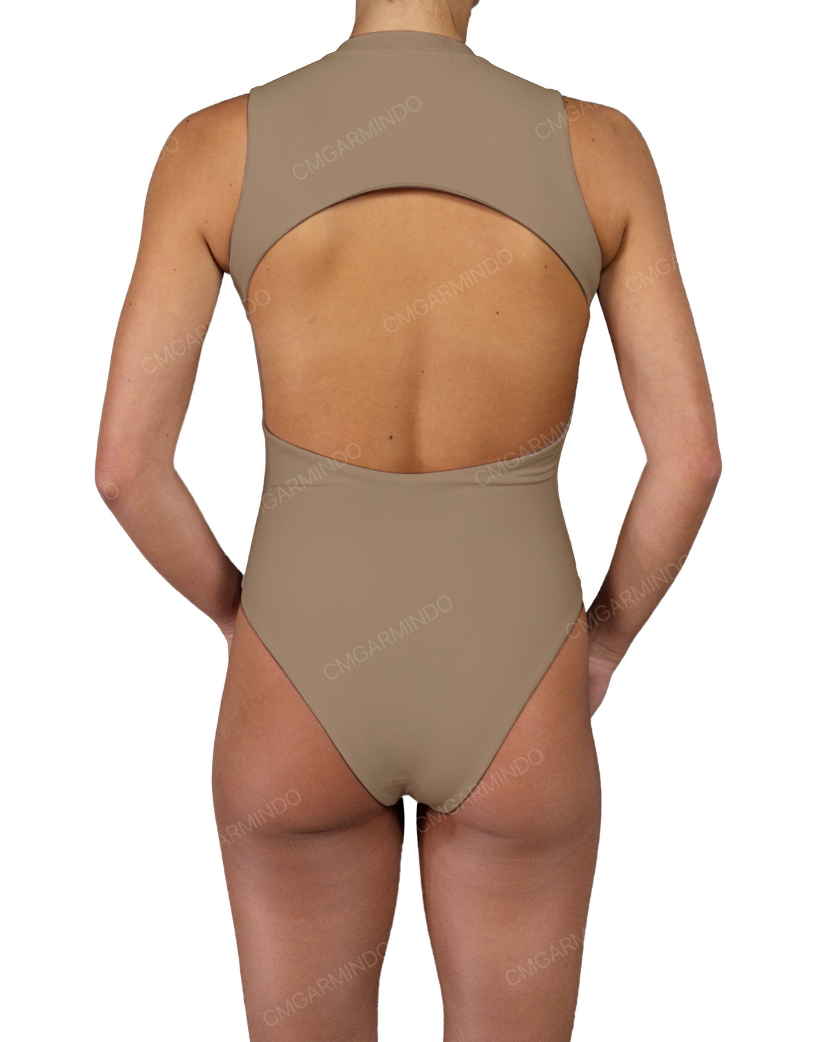 Sleeveless Cut Out Back One Piece