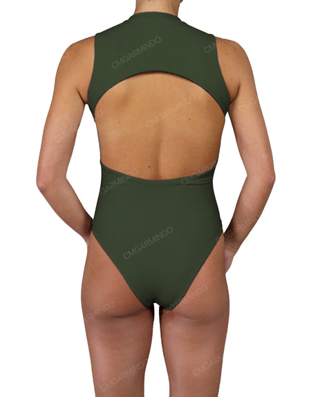 Sleeveless Cut Out Back One Piece
