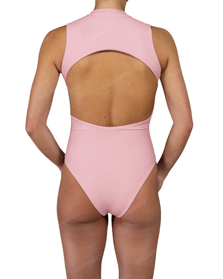 Sleeveless Cut Out Back One Piece