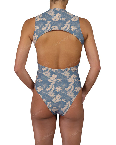 Sleeveless Cut Out Back One Piece