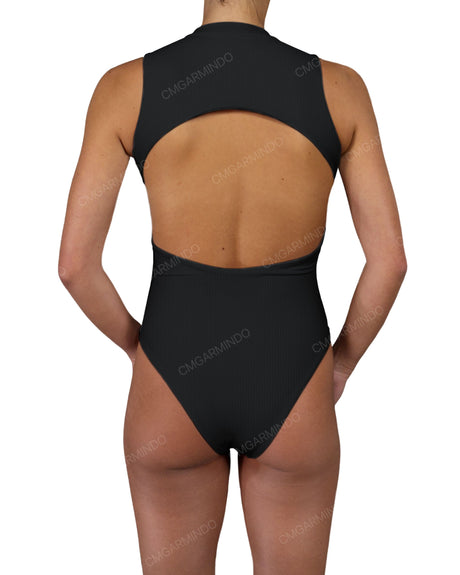Sleeveless Cut Out Back One Piece