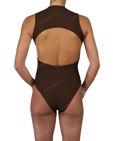 Sleeveless Cut Out Back One Piece