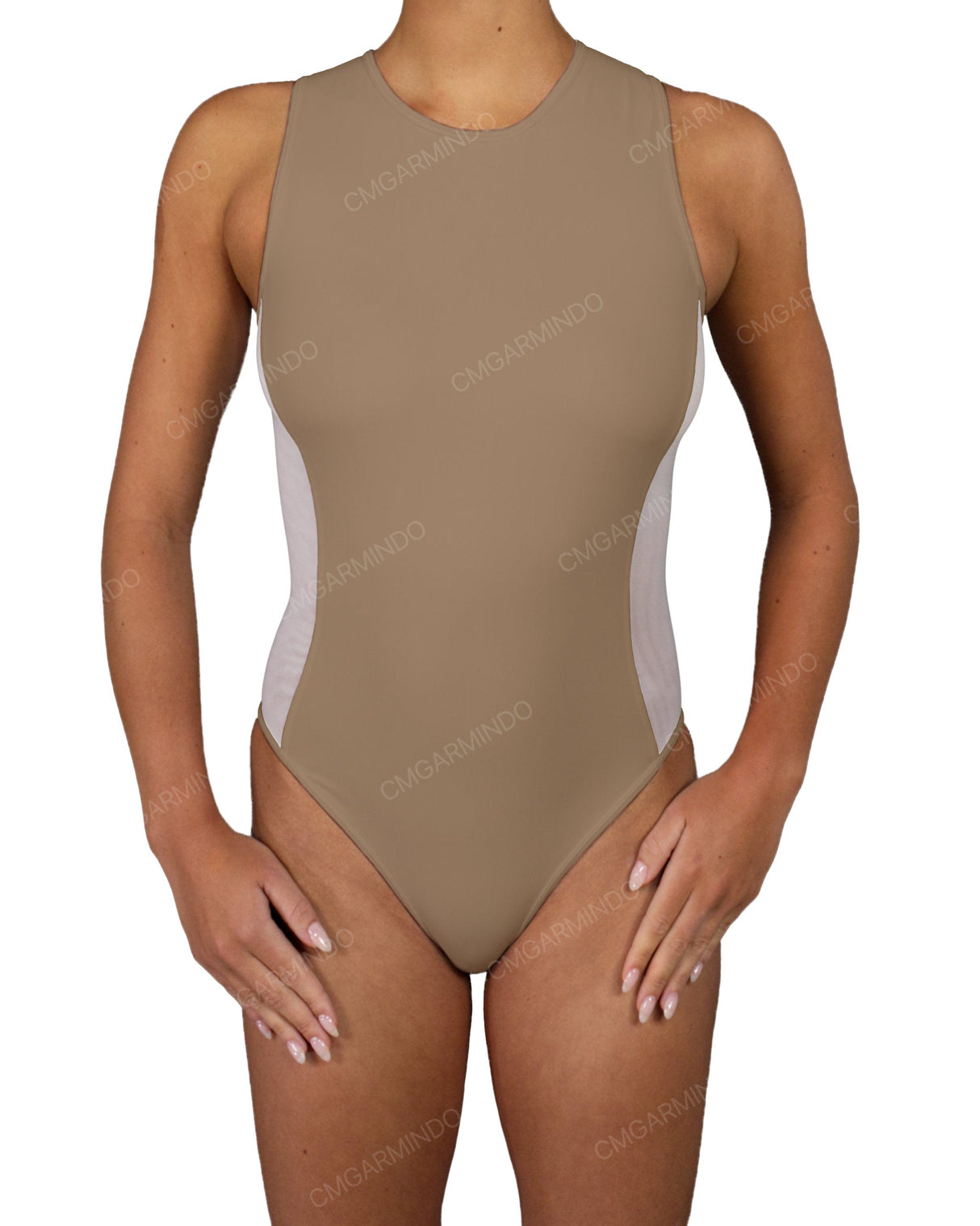 Sleeveless Side Panel One Piece