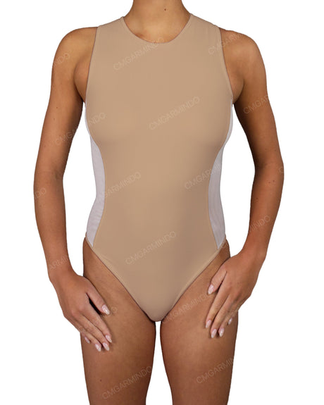 Sleeveless Side Panel One Piece