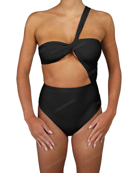 One Shoulder Twist One Piece