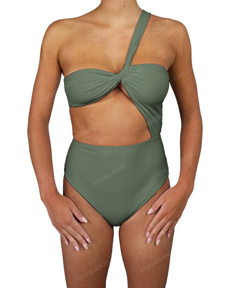 One Shoulder Twist One Piece