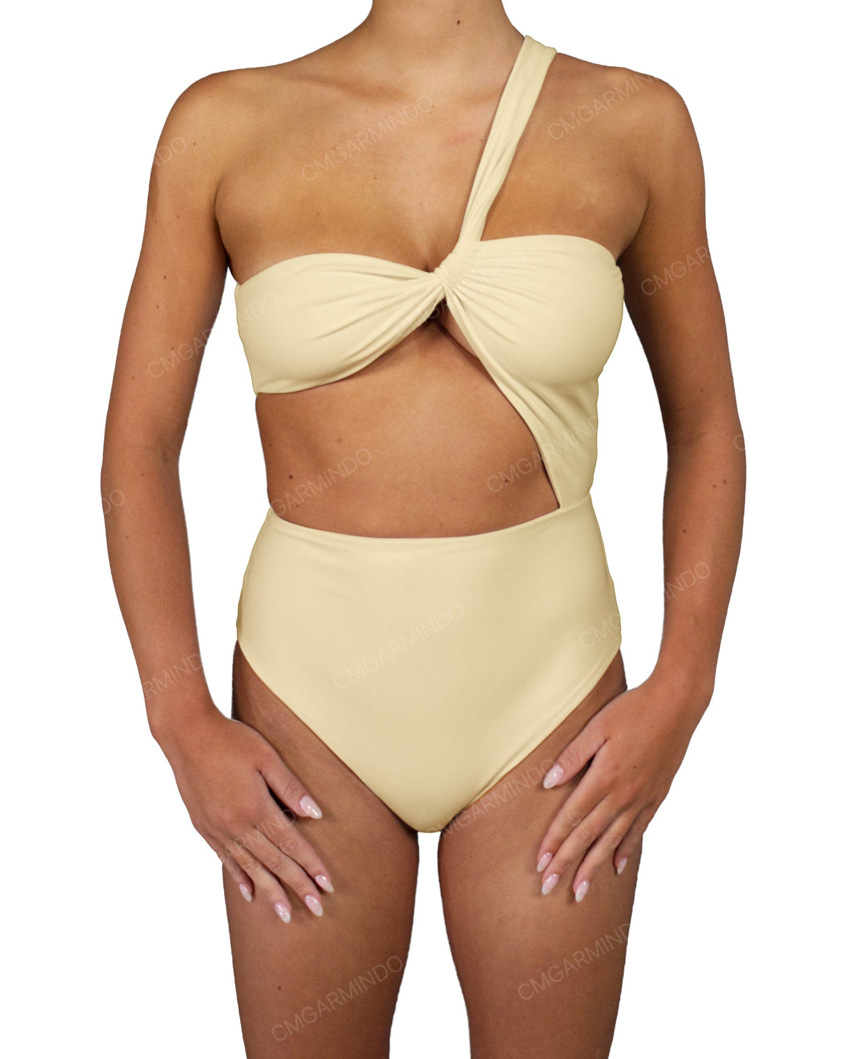 One Shoulder Twist One Piece