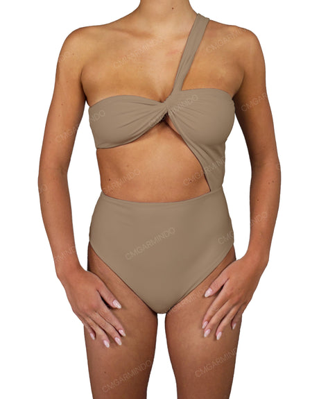 One Shoulder Twist One Piece