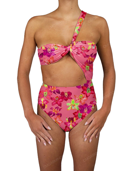 One Shoulder Twist One Piece
