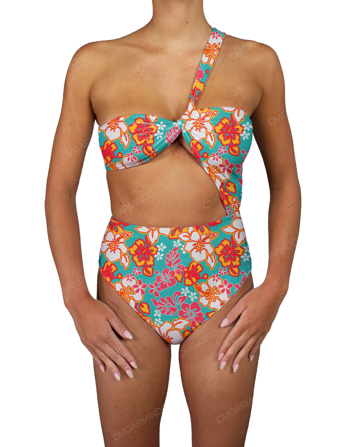 One Shoulder Twist One Piece