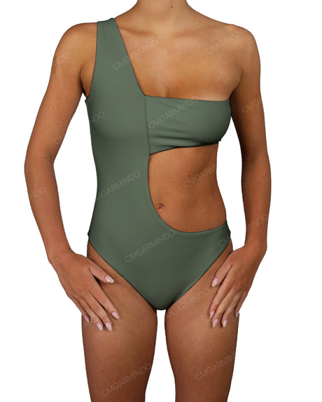 One Shoulder Bandeau One Piece