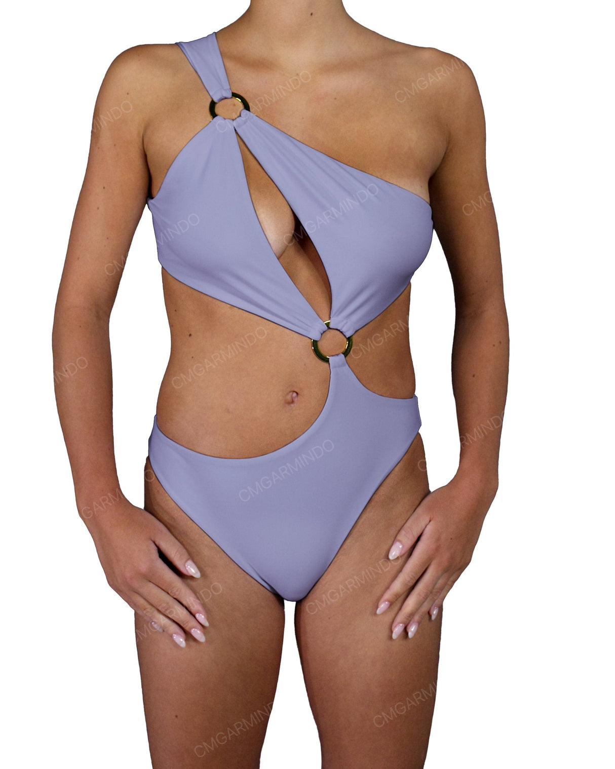 Asymmetrical Cut Out One Shoulder One Piece