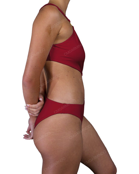 Asymmetrical Cut Out One Shoulder One Piece